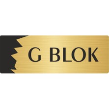 Özarslan Dizayn G Blok Metal Departman Kapı Isimliği Yönlendirme Levhası 10X20 cm Altın Renk