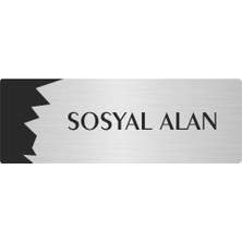 Özarslan Dizayn Metal Departman Kapı Isimliği Yönlendirme Levhası Sosyal Alan 5X20 cm Gümüş Renk