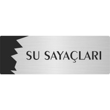 Özarslan Dizayn Metal Departman Kapı Isimliği Yönlendirme Levhası Su Sayaçları 5X20 cm Gümüş Renk