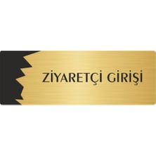 Özarslan Dizayn Metal Departman Kapı Isimliği Yönlendirme Levhası Ziyaretçi Girişi 7X20 cm Altın Renk