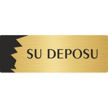 Özarslan Dizayn Metal Departman Kapı Isimliği Yönlendirme Levhası Su Deposu 10X20 cm Altın Renk