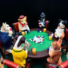 Rakun Home Dekoratif Poker Oynayan Köpekler Biblosu
