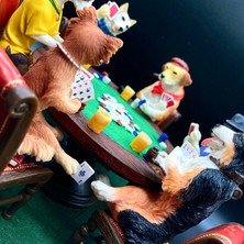 Rakun Home Dekoratif Poker Oynayan Köpekler Biblosu