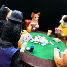 Rakun Home Dekoratif Poker Oynayan Köpekler Biblosu