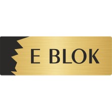 Özarslan Dizayn E Blok Metal Departman Kapı Isimliği Yönlendirme Levhası 10X20 cm Altın Renk