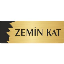 Özarslan Dizayn Metal Departman Kapı Isimliği Yönlendirme Levhası Zemin Kat 10X20 cm Altın Renk