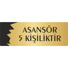 Özarslan Dizayn Metal Departman Kapı Isimliği Yönlendirme Levhası Asansör 5 Kililiktir 7X20 cm Altın Renk