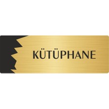 Özarslan Dizayn Metal Departman Kapı Isimliği Yönlendirme Levhası Kütüphane 10X20 cm Altın Renk