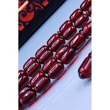 Vip Kehribar 7X11 mm Kapsül Mustafa Uysal Imzalı Vişne Ateşi Kehribar Tesbih