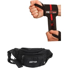 Dex Supports Fitness Sporcu Bilekliği Wrist Wraps Elite + Bel Omuz Çantsı 2'li Paket