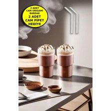 2'li Origami Cam Model Borosilikat Soğuk Kahve Kokteyl Meşrubat Bardak 2X300 ml
