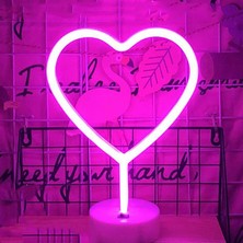 Keyfim Shop Kalp Tasarımlı Işıklı Neon LED  Lamba