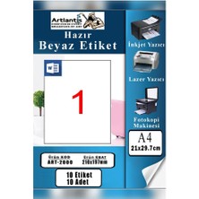 Artlantis A4 Hazır Etiket 210X297 mm 10 Sayfa 1 Paket Kendinden Yapışkanlı Fotokopi Lazer Inkjet Kağıdı Yazıcılar Için Uyumlu