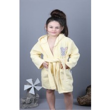 Diamondstar Kapüşonlu Çocuk Bornoz %100 Pamuk Kız Erkek Bebek Çocuk Bornozu