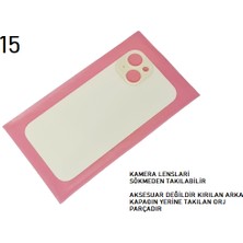 iPhone 15 Arka Pil Batarya Kapağı (CAM) BEYAZ