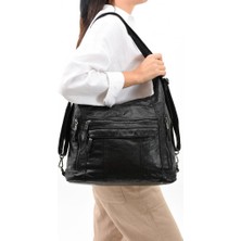 Baginn Y.s.deri Deri Kadın Omuz Postacı Çantası Sırt Çantası Fonksiyonel Kullanım 23*30 cm Vegan Suni Deri