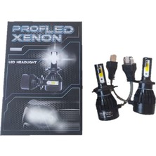 Reycar 2 Adet H4 Soket LED Xenon Far Ampulü 6000K Beyaz 8000LM