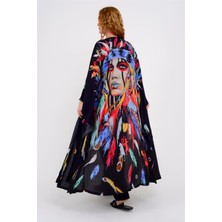 ÖZEL TASARIM ASTEK BASKILI BOHO KİMONO - KAFTAN