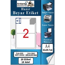 Artlantis A4 Hazır Etiket 199.6X143.5 mm 10 Sayfa 1 Paket Kendinden Yapışkanlı Fotokopi Lazer Inkjet Kağıdı Yazıcılar Için Uyumlu