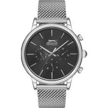 Slazenger Gümüş Hasır Örme Kordonlu Erkek Kol Saati 5 Atm Su Geçirmez Paslanmaz