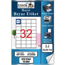 Artlantis A4 Hazır Etiket 52.5X35 mm 10 Sayfa 1 Paket Kendinden Yapışkanlı Fotokopi Lazer Inkjet Kağıdı Yazıcılar Için Uyumlu