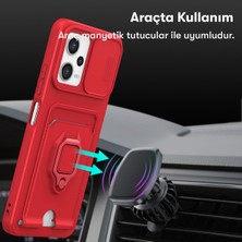 Asil Bilişim Xiaomi Redmi Note 12 Pro 5g Uyumlu Kılıf Lüx Tasarım Yüzüklü +Ipli Lens Korumalı 3in1 Kapak