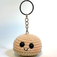 Uretti El Yapımı Amigurumi Sevimli Puf Anahtarlık - Bej