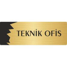Özarslan Dizayn Metal Departman Kapı İsimliği, Yönlendirme Levhası Teknik Ofis 5X20 cm Altın Renk