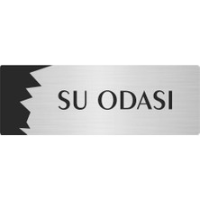 Özarslan Dizayn Metal Departman Kapı İsimliği, Yönlendirme Levhası Su Odası 7X20 cm Gümüş Renk