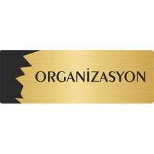 Özarslan Dizayn Metal Departman Kapı İsimliği, Yönlendirme Levhası Organizasyon 10X20 cm Altın Renk