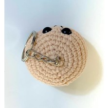 Uretti El Yapımı Amigurumi Sevimli Puf Anahtarlık - Bej