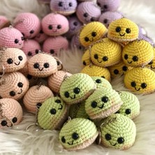 Uretti El Yapımı Amigurumi Sevimli Puf Anahtarlık - Bej