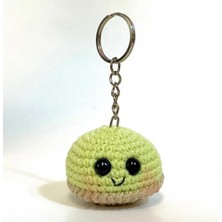 Uretti El Yapımı Amigurumi Sevimli Puf Anahtarlık - Açık Yeşil