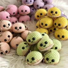 Uretti El Yapımı Amigurumi Sevimli Puf Anahtarlık - Açık Yeşil