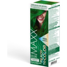 Maxx Deluxe Semı Permanent Haır Dye (Yarı Kalıcı Saç Boyası Harika 5 Renk) 2x50 Ml Yeşil (Green)