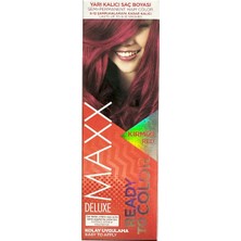 Maxx Deluxe Semı Permanent Haır Dye (Yarı Kalıcı Saç Boyası Harika 5 Renk) 2x50 Ml Kırmızı (Red)