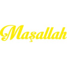Mcem Store Maşallah Yazısı Oto Sticker Sarı 24*4 cm