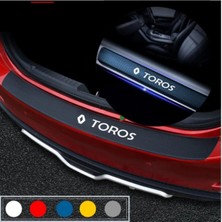 Mcem Store Renault Toros Için Uyumlu Aksesuar Oto Bagaj ve Kapı Eşiği Sticker Seti Karbon