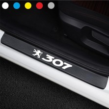 Mcem Store Peugeot 307 Için Uyumlu Aksesuar Oto Kapı Eşiği Sticker Karbon 4 Adet