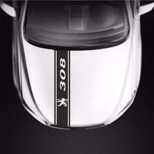 Mcem Store Peugeot 308 Için Uyumlu Aksesuar Oto Kaput Şerit Sticker