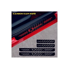 Mcem Store Ssangyong Kyron Için Uyumlu Aksesuar Oto Kapı Eşiği Sticker Karbon 4 Adet