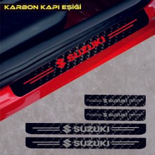 Mcem Store Suzuki Wagon-R Için Uyumlu Aksesuar Oto Kapı Eşiği Sticker Karbon 4 Adet