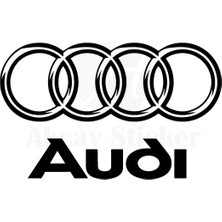 Mcem Store Audi Için Uyumlu Aksesuar Oto Amblem Sticker Siyah 30*22 cm