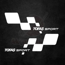 Mcem Store Tofaş Sport Kapı Altı Sag Sol Takım Set Oto Sticker Beyaz 30*11 cm