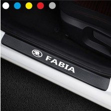 Mcem Store Skoda Fabia Için Uyumlu Aksesuar Oto Kapı Eşiği Sticker Karbon 4 Adet