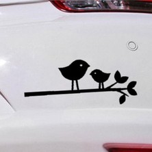 Mcem Store Karikatür Kuşlar Tasarım Oto Sticker Siyah 18*8 cm