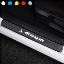 Mcem Store Mitsubishi Attrage Için Uyumlu Aksesuar Oto Kapı Eşiği Sticker Karbon 4 Adet
