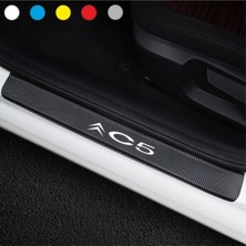 Mcem Store Citroen C5 Için Uyumlu Aksesuar Oto Kapı Eşiği Sticker Karbon 4 Adet