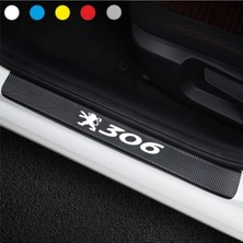 Mcem Store Peugeot 306 Için Uyumlu Aksesuar Oto Kapı Eşiği Sticker Karbon 4 Adet