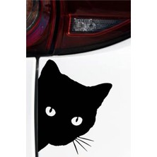 Mcem Store Sevimli Kedi Oto Sticker Siyah 2 Adet